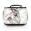 Waschtasche Waschbeutel Kulturbeutel Kosmetiktasche Reisewaschtasche Einhorn mit Punkten und Wunschnamen washbag toilet bag sponge bag cosmetics bag travel washbag unicorn with dots and custom name wt073