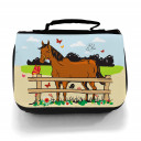 Waschtasche Kosmetiktasche Pferd auf Weide Wunschname toilet bag horse on willow desired name wt003