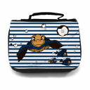 Waschtasche Kosmetiktasche Schildkröte mit Fischen Wunschname toilet bag turlte with fish desired name wt019