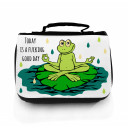 Waschtasche Kosmetiktasche Yoga Frosch good day toilet bag yoga frog good day wt020