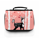 Waschtasche Kosmetiktasche Reh im Wald mit Schmetterlingen washbag deer with butterflies in forest wt022