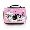 Hauptbild Waschtasche Pinguine auf Eisscholle mit Schneeflocken und Wunschname toilet bag penguins on ice floe with snowflakes and desired name wt049