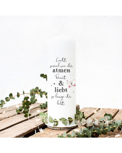 Hochzeitskerze Kerze zur Hochzeit Trauung Traukerze Spruch wk28