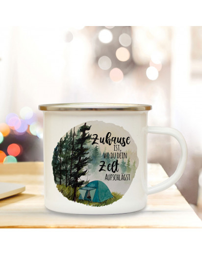 Foxtrot Off Camp Emaille Kaffeetasse – 473 Ml, Geschenk Für Camper & Veteranen