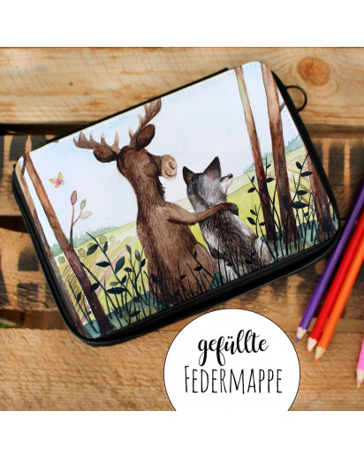 Youdesign Federmäppchen Mit Wolf-Motiv – Personalisierbarer Kulturbeutel Oder Schlamper